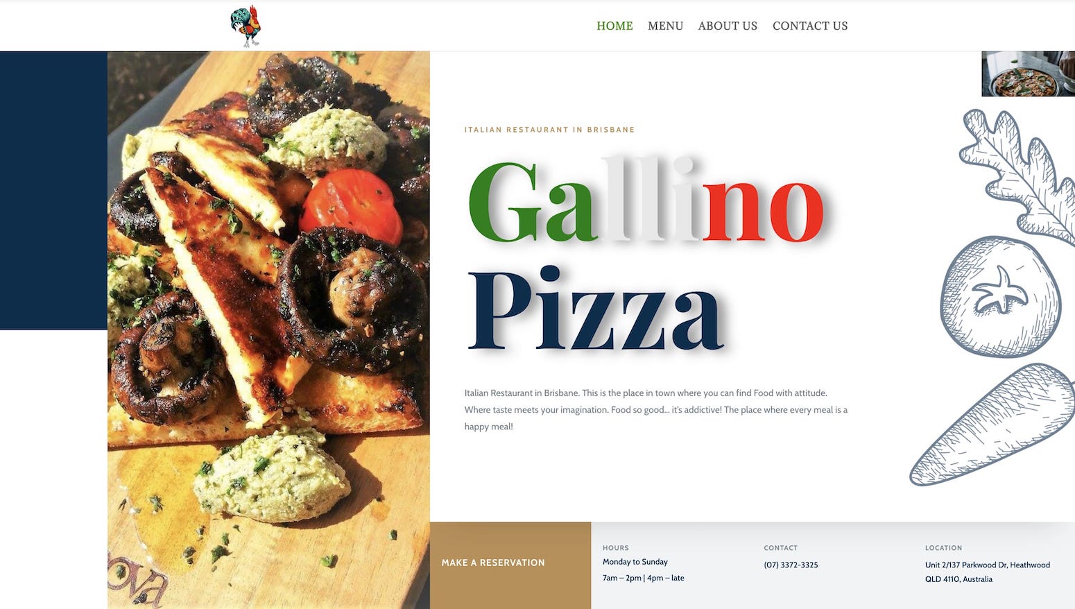 Italian Restaurant Gallino Pizza Website